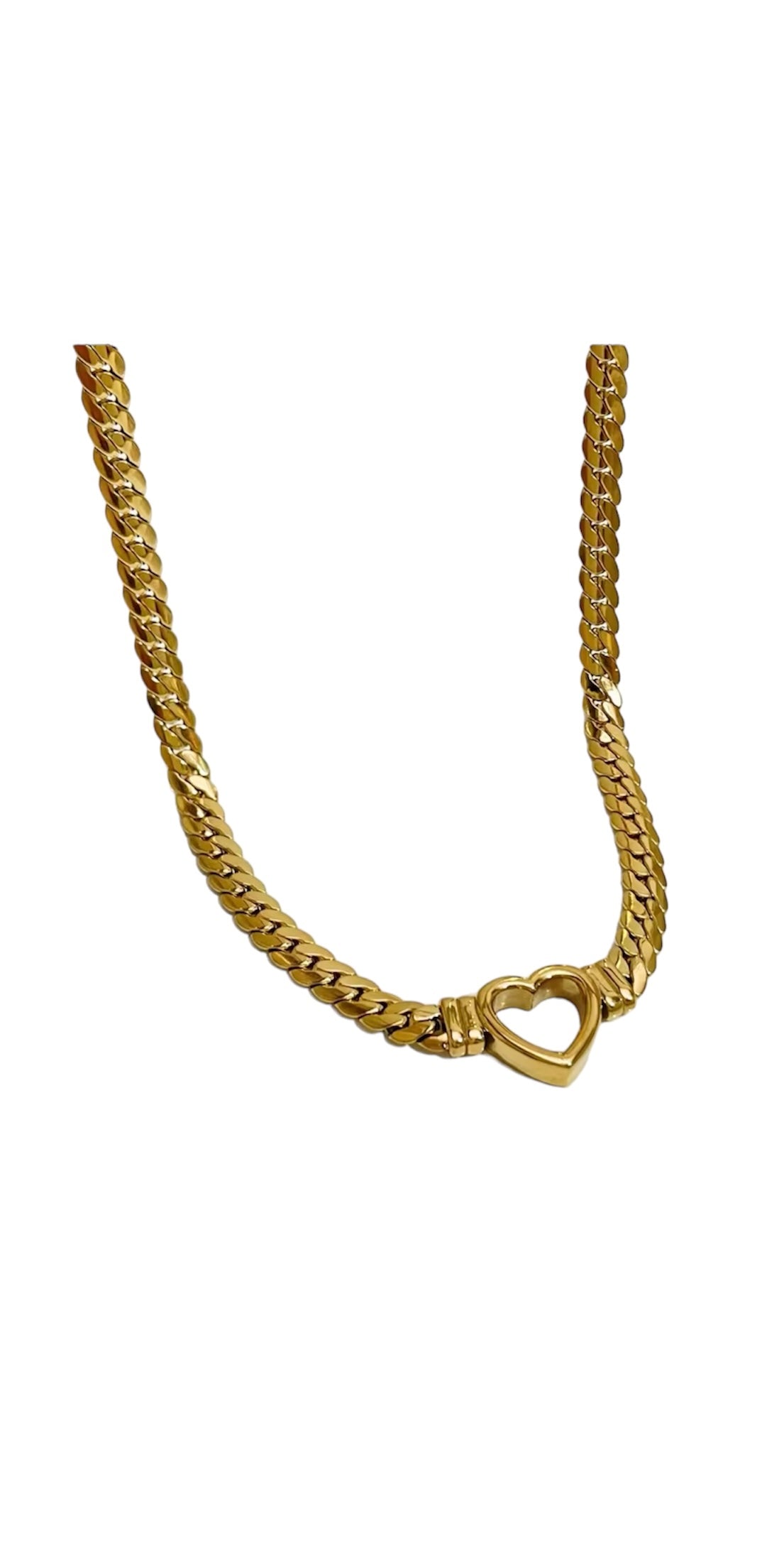 Chunky Heart Gold Necklace - Little Bella Jewels