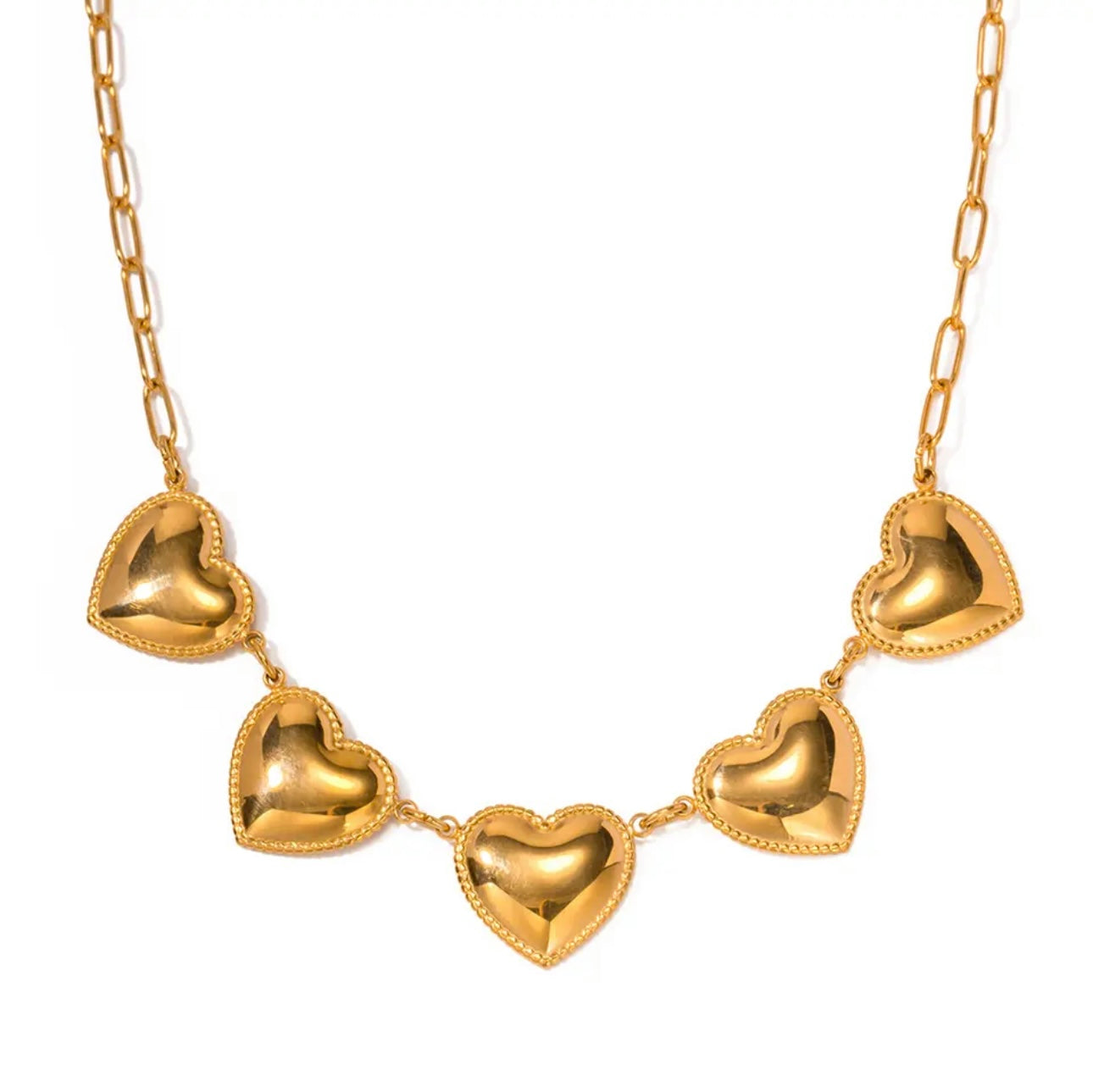 Gold hearts Necklace - Little Bella Jewels