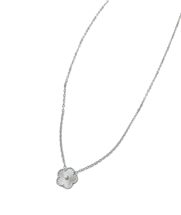 Silver flower necklace - Little Bella Jewels