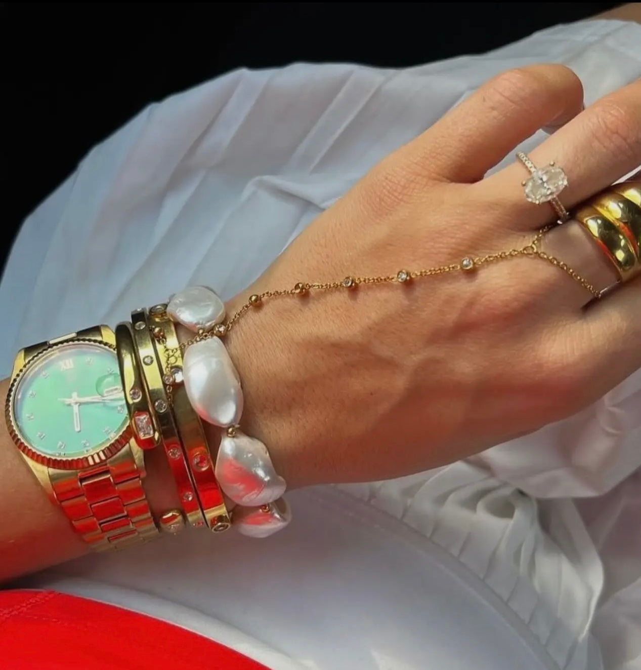 Diamond Gold Hand Chain